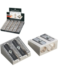 Точилка &quot;Faber-castell&quot;, 2 отверстия, металлическая, клиновидная