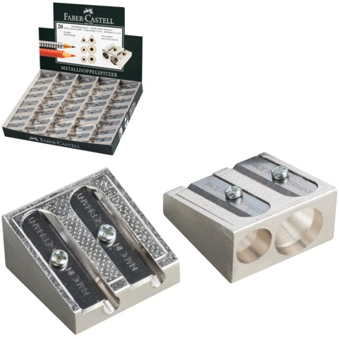 Точилка "Faber-castell", 2 отверстия, металлическая, клиновидная Точилка "Faber-castell", 2 отверстия, металлическая, клиновидная