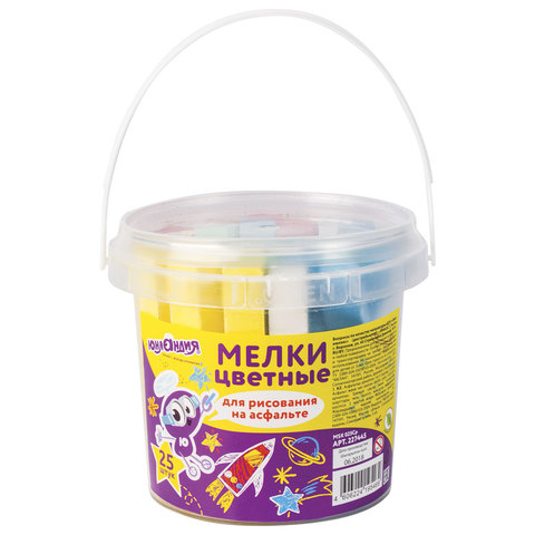 Мел цветной для рисования на асфальте "Юнландия", квадратный, 25 штук Мел цветной для рисования на асфальте "Юнландия", квадратный, 25 штук