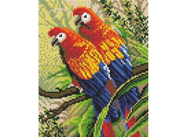 Мозаичная картина "Попугаи", 20x25 см, квадратные камни