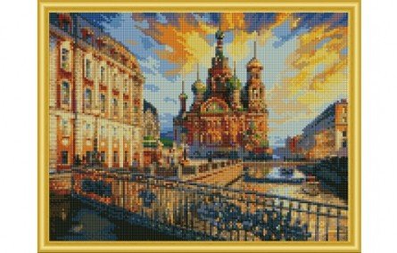 Алмазная мозаика "Санкт-Петербург", 40x50 см (с подрамником, с полным заполнением)