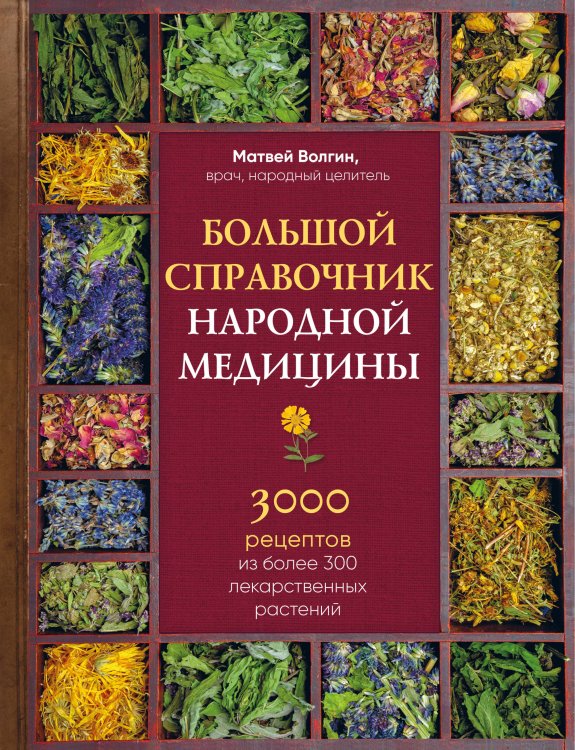 Обложка книги «Большой справочник народной медицины. 3000 рецептов из более 300 лекарственных растений» — Волгин Матвей, ISBN 9785040903276