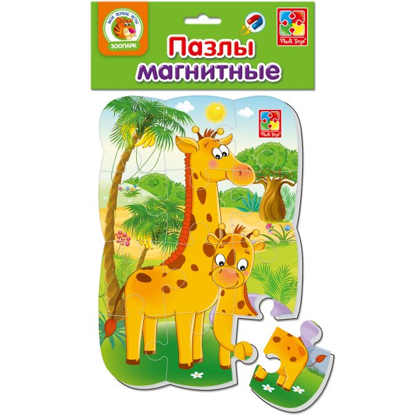 Мягкий магнитный пазл для малышей. Жирафик