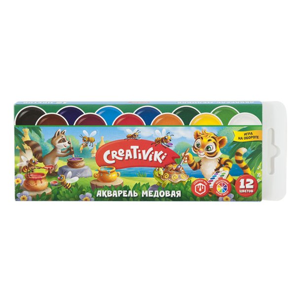 Акварель медовая "Creativiki", 12 цветов