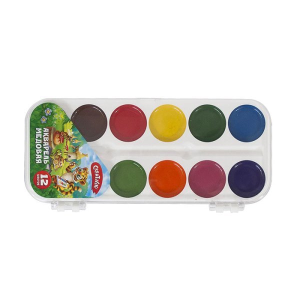 Акварель медовая &quot;Creativiki&quot;, 12 цветов, без кисти