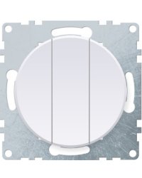 Механизм выключателя OneKeyElectro, серия "Florence", 3 клавиши, 10 А, белый