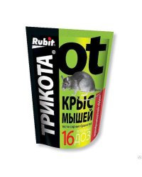 Приманка для уничтожения крыс и мышей "Рубит. ТриКота", тесто-сырные брикеты, 16 доз, 150 грамм