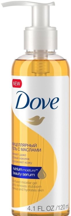 Мицеллярный гель для снятия макияжа "Dove", с маслами, 120 мл