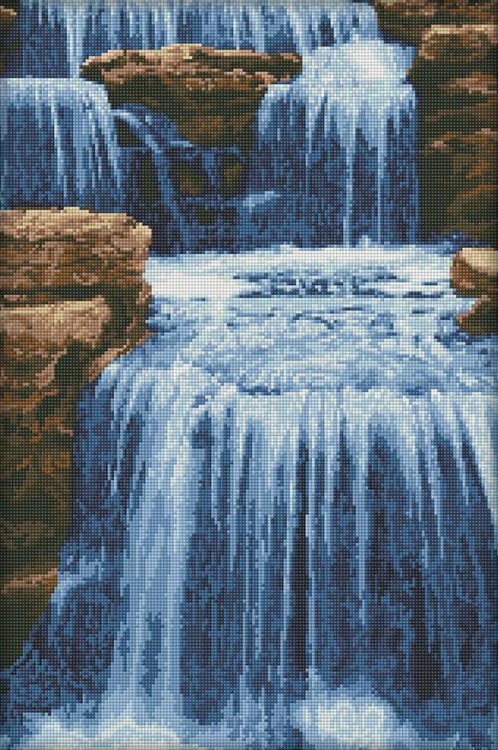 Картина стразами "Шумный поток", 40x60 см, арт. АЖ-1492