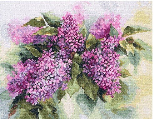 Набор для вышивания крестом Алиса "Акварельная сирень", 41x30 см, арт. 2-45