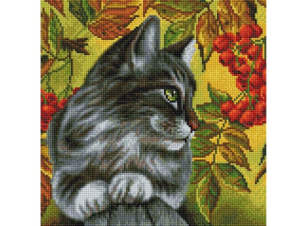 Мозаичная картина "Отдых в ветках рябины", 30x30 см