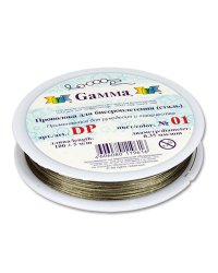 Проволока для бисера "Gamma", 0,35 мм, 100±5 м, цвет: под серебро, арт. DP 01
