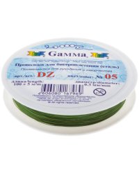 Проволока для бисера "Gamma", сталь, 0,3 мм, 100±5 м, цвет: ярко-зеленый, арт. DZ 05