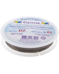 Проволока для бисера "Gamma", сталь, 0,3 мм, 100±5 м, цвет: под серебро, арт. DZ 01