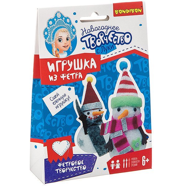 Набор для творчества Bondibon "Ёлочные игрушки своими руками. Снеговички"
