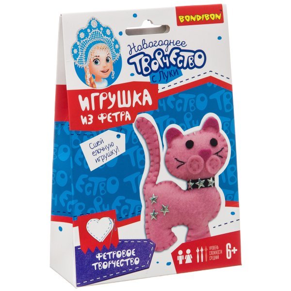 Набор для творчества Bondibon "Ёлочные игрушки из фетра своими руками. Кошка" Набор для творчества Bondibon "Ёлочные игрушки из фетра своими руками. Кошка"