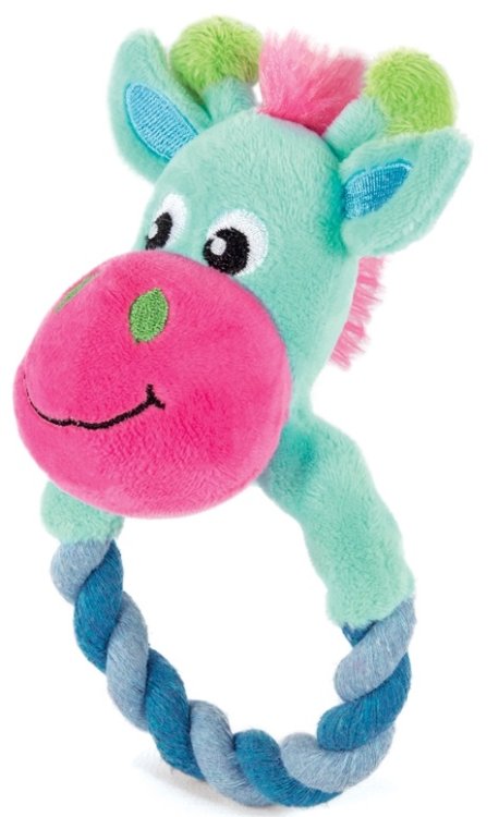 Игрушка мягкая для щенков Puppy "Жираф с кольцом", 17 см