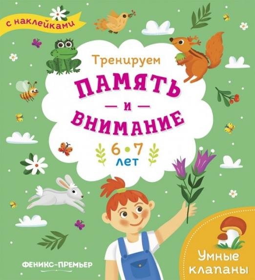 Тренируем память и внимание. 6-7 лет. Книжка с наклейками