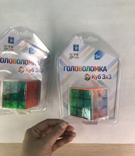 Головоломка "Куб 3x3", с прозрачными гранями, 5,5 см, арт. Т14217