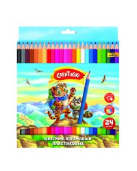 Карандаши цветные "Creativiki", шестигранные, 24 цвета