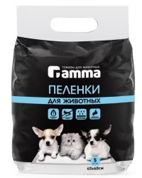 Пеленки для животных "Gamma", 40x60 см (5 штук)