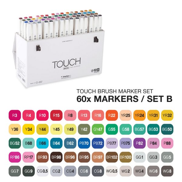 Набор маркеров Touch Brush, 60 цветов, В