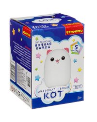 Ночная лампа. Очаровательный кот, 5 цветов