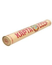 Стираемая карта (скретч-карта) &quot;СССР&quot;, 59х42 см (красная, стираемый слой - золото)