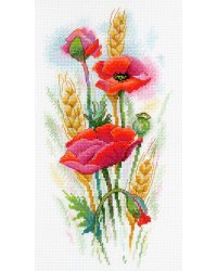 Набор для вышивания крестом М.П.Студия "Маковое очарование", 31x16 см, арт. А-021