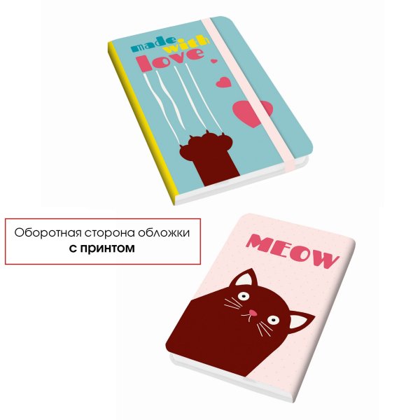 Обложка книги «Блокнот для записей. Meow! Дизайн 2, А6, 96 листов, линия»