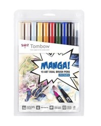 Набор брашпенов Tombow "ABT Manga-set Shonen", 10 штук