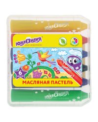Масляная пастель "Юнландия", 6 цветов, яркие цвета, пластиковый корпус