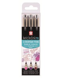 Набор капиллярных ручек "Pigma Micron PN", 3 цвета, 0,4-0,5 мм