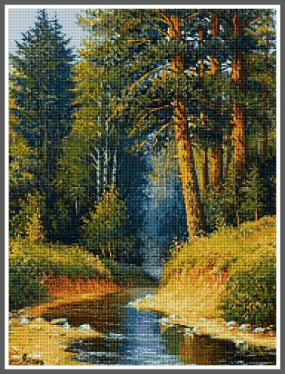 Алмазная вышивка (мозаика) "Лес", 45x60 см