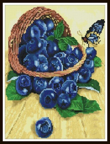 Алмазная вышивка (мозаика) "Черника", 30x40 см