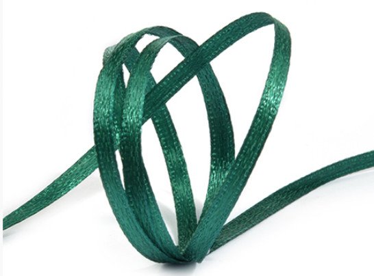 Лента атласная "Ideal", 1/8", 3 мм (цвет: 3045, изумрудный), 100 м