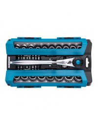Набор торцевых головок, трещотка 120 зубьев, 36 предметов, 1/2", CrV