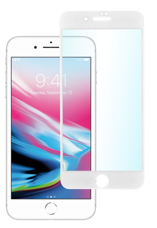 Обложка книги «Защитное стекло для телефона "1 side full screen", для Apple iPhone 7+/8+, цвет белый»