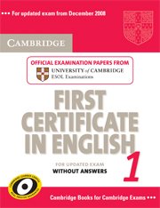 Cambridge First Certificate in English 1 for Updated Exam Student's Book without answers