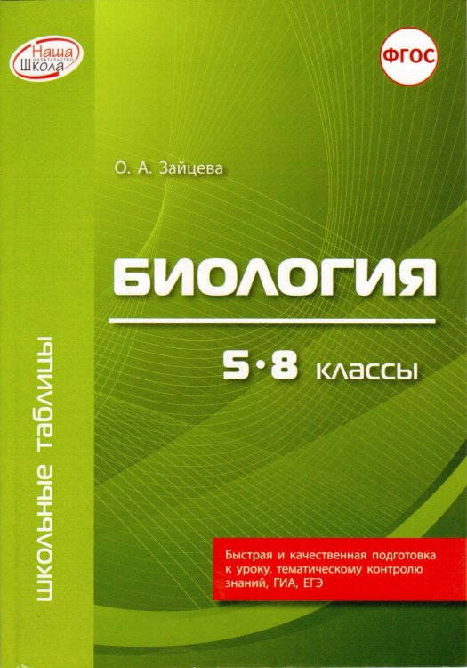 Обложка книги «Биология. 5-8 классы. ФГОС» — Зайцева О.А.