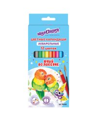 Карандаши цветные акварельные "Юнландия. Юный волшебник", 12 цветов, шестигранные, заточенные