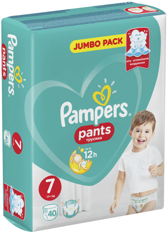 Подгузники-трусики "Pampers Pants Size", 17+ кг, 40 штук