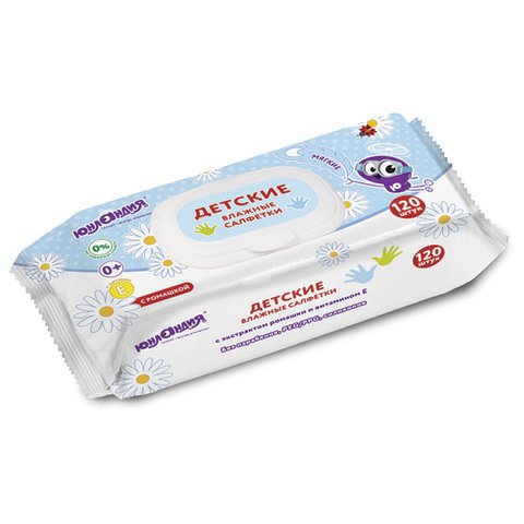Салфетки влажные для детей "Юнландия", универсальные, очищающие, 120 штук Салфетки влажные для детей "Юнландия", универсальные, очищающие, 120 штук
