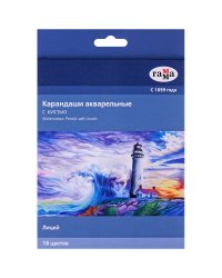 Карандаши акварельные "Лицей", с кистью, 18 цветов
