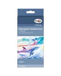 Карандаши акварельные "Лицей", с кистью, 24 цвета