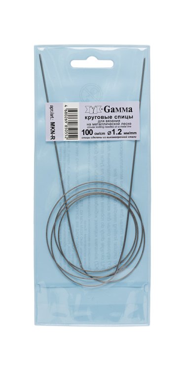 Обложка книги «Спицы "Gamma", круговые с металлической леской, 1,2 мм, 100 мм, арт. MKN-R»