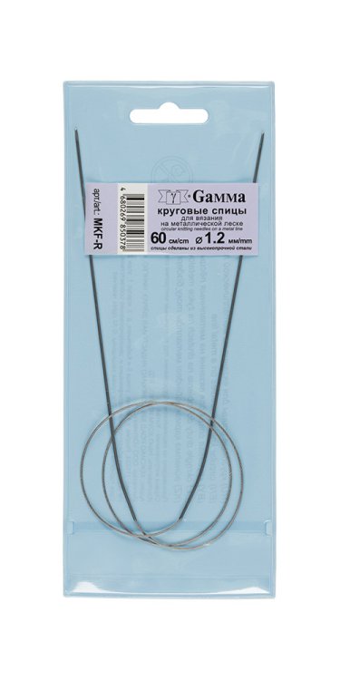 Обложка книги «Спицы "Gamma", круговые с металлической леской, 1,2 мм, 60 см, арт. MKF-R»