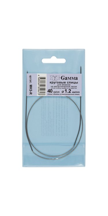 Обложка книги «Спицы "Gamma", круговые с металлической леской, 1,2 мм, 40 см, арт. MKS-R»