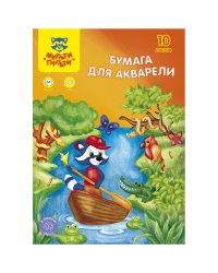 Бумага для акварели "Приключения Енота", А4, 10 листов, 200 г/м2