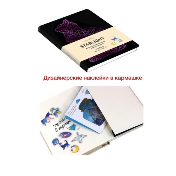 Обложка книги «Книга для записей "Starlight. Кошка", В6, 80 листов, линия»
